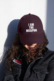 I Am The Weapon Statement Baseball Cap Black Embroidered Bold Typography Streetwear Adjustable Cotton Hat Unisex