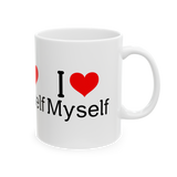I Love Myself Coffee Mug Self Love Affirmation Motivational Quote Minimal Typography Aesthetic Ceramic Mug Gift for Confidence Positivity