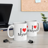 I Love Myself Coffee Mug Self Love Affirmation Motivational Quote Minimal Typography Aesthetic Ceramic Mug Gift for Confidence Positivity