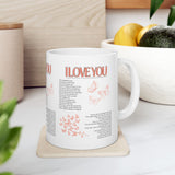 I Love You Coffee Mug Romantic Gift for Couples Girlfriend Boyfriend Wife Husband Anniversary Valentines Day Love Quote Aesthetic Typography Ceramic Mug