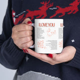I Love You Coffee Mug Romantic Gift for Couples Girlfriend Boyfriend Wife Husband Anniversary Valentines Day Love Quote Aesthetic Typography Ceramic Mug