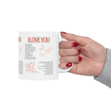I Love You Coffee Mug Romantic Gift for Couples Girlfriend Boyfriend Wife Husband Anniversary Valentines Day Love Quote Aesthetic Typography Ceramic Mug