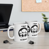 Alien Believe Coffee Mug UFO Sci Fi Aesthetic Mug Minimalist Space Graphic Ceramic Mug Funny Alien Lover Gift Cosmic Universe Coffee Cup