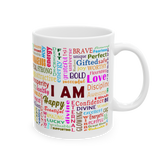 I Am Positive Affirmation Word Cloud Coffee Mug Motivation Mindset Success Confidence Inspirational Typography Ceramic Mug