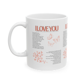 I Love You Coffee Mug Romantic Gift for Couples Girlfriend Boyfriend Wife Husband Anniversary Valentines Day Love Quote Aesthetic Typography Ceramic Mug