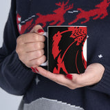 Spy Agent Coffee Mug Secret Agent 007 Style Action Graphic Red Swirl Gun Barrel Design Ceramic Coffee Mug Cool Movie Inspired Gift