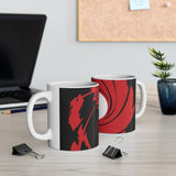 Spy Agent Coffee Mug Secret Agent 007 Style Action Graphic Red Swirl Gun Barrel Design Ceramic Coffee Mug Cool Movie Inspired Gift