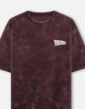 Back To The Future DeLorean DMC 12 Acid Wash Oversized T Shirt Time Machine Blueprint Graphic Streetwear Tee