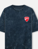 Ducati Streetfighter Acid Wash Oversized T Shirt Naked Superbike Motorcycle Blueprint Graphic Streetwear Tee