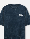 Back To The Future DeLorean DMC 12 Acid Wash Oversized T Shirt Time Machine Blueprint Graphic Streetwear Tee