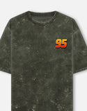 Lightning McQueen 95 Acid Wash Oversized T Shirt Cars Racing Graphic Streetwear Vintage Cartoon Car Tee