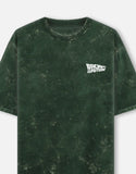 Back To The Future DeLorean DMC 12 Acid Wash Oversized T Shirt Time Machine Blueprint Graphic Streetwear Tee