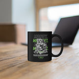 Money Mindset Stack Cash Coffee Mug Motivational Wealth Quote Entrepreneur Hustle Black Ceramic Mug Bold Typography Design