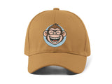 Funny Monkey Embroidery Baseball Cap Cartoon Smiling Monkey Face Black Adjustable Cotton Dad Hat Streetwear Unisex Gift