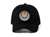 Funny Monkey Embroidery Baseball Cap Cartoon Smiling Monkey Face Black Adjustable Cotton Dad Hat Streetwear Unisex Gift