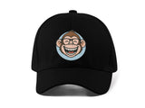 Funny Monkey Embroidery Baseball Cap Cartoon Smiling Monkey Face Black Adjustable Cotton Dad Hat Streetwear Unisex Gift