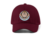 Funny Monkey Embroidery Baseball Cap Cartoon Smiling Monkey Face Black Adjustable Cotton Dad Hat Streetwear Unisex Gift