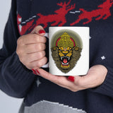 Narasimha Coffee Mug Hindu God Lion Face Divine Art Indian Mythology Mug Spiritual Design Sacred Graphic Mug Aesthetic Religious Gift Mug