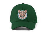 Funny Pig Embroidery Baseball Cap Cartoon Smiling Pig Face Black Adjustable Cotton Dad Hat Streetwear Unisex Gift