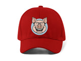 Funny Pig Embroidery Baseball Cap Cartoon Smiling Pig Face Black Adjustable Cotton Dad Hat Streetwear Unisex Gift