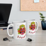 Tamil Folk Art Poochandi Face Coffee Mug Traditional Tamil Mask Design Mug Cultural Art Ceramic Coffee Mug Unique Gift