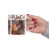 Cute Monkey Punch Coffee Mug Funny Animal Aesthetic Baby Monkey Ceramic Mug Adorable Cartoon Style Coffee Cup Gift For Kids Animal Lovers