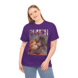 Punch Monkey Cute Graphic T Shirt Funny Animal Cartoon Tee Aesthetic Baby Monkey Print Unisex Cotton White Tshirt