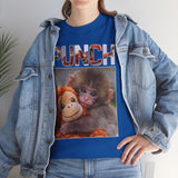 Punch Monkey Cute Graphic T Shirt Funny Animal Cartoon Tee Aesthetic Baby Monkey Print Unisex Cotton White Tshirt