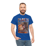 Punch Monkey Cute Graphic T Shirt Funny Animal Cartoon Tee Aesthetic Baby Monkey Print Unisex Cotton White Tshirt
