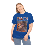 Punch Monkey Cute Graphic T Shirt Funny Animal Cartoon Tee Aesthetic Baby Monkey Print Unisex Cotton White Tshirt
