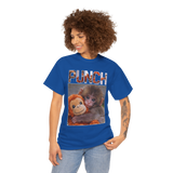 Punch Monkey Cute Graphic T Shirt Funny Animal Cartoon Tee Aesthetic Baby Monkey Print Unisex Cotton White Tshirt
