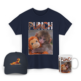 Punch Monkey Cute Baby Monkey Graphic T Shirt Combo Pack Premium Cotton Funny Cartoon Streetwear Tee Cap Mug Set