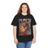 Punch Monkey Cute Graphic T Shirt Funny Animal Cartoon Tee Aesthetic Baby Monkey Print Unisex Cotton White Tshirt