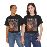Punch Monkey Cute Graphic T Shirt Funny Animal Cartoon Tee Aesthetic Baby Monkey Print Unisex Cotton White Tshirt