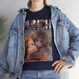 Punch Monkey Cute Graphic T Shirt Funny Animal Cartoon Tee Aesthetic Baby Monkey Print Unisex Cotton White Tshirt