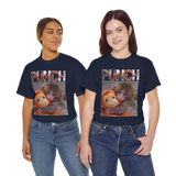 Punch Monkey Cute Graphic T Shirt Funny Animal Cartoon Tee Aesthetic Baby Monkey Print Unisex Cotton White Tshirt