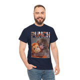 Punch Monkey Cute Graphic T Shirt Funny Animal Cartoon Tee Aesthetic Baby Monkey Print Unisex Cotton White Tshirt