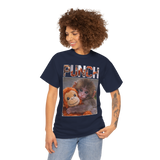 Punch Monkey Cute Graphic T Shirt Funny Animal Cartoon Tee Aesthetic Baby Monkey Print Unisex Cotton White Tshirt