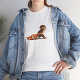 Punch Monkey Cute Graphic T Shirt Funny Animal Cartoon Tee Aesthetic Baby Monkey Print Unisex Cotton White Tshirt 2