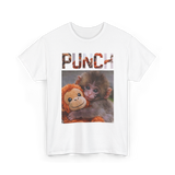 Punch Monkey Cute Graphic T Shirt Funny Animal Cartoon Tee Aesthetic Baby Monkey Print Unisex Cotton White Tshirt