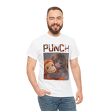 Punch Monkey Cute Graphic T Shirt Funny Animal Cartoon Tee Aesthetic Baby Monkey Print Unisex Cotton White Tshirt