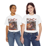 Punch Monkey Cute Graphic T Shirt Funny Animal Cartoon Tee Aesthetic Baby Monkey Print Unisex Cotton White Tshirt