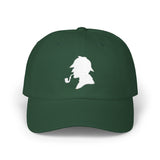 Sherlock Holmes Silhouette Baseball Cap Detective Icon Embroidered Hat Black Minimal Mystery Style Adjustable Cotton Cap Unisex