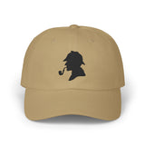 Sherlock Holmes Silhouette Baseball Cap Detective Icon Embroidered Hat Black Minimal Mystery Style Adjustable Cotton Cap Unisex