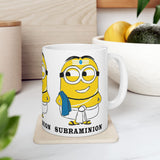 Subraminion Funny Coffee Mug Indian Minion Style Cartoon Mug Cute Character Humor Mug Desi Cartoon Gift Mug Unique Graphic Coffee Mug