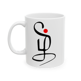 Minimal Tamil Aesthetic Coffee Mug Modern Calligraphy Symbol Design Spiritual Zen Style Ceramic Coffee Mug Gift
