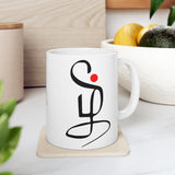 Minimal Tamil Aesthetic Coffee Mug Modern Calligraphy Symbol Design Spiritual Zen Style Ceramic Coffee Mug Gift