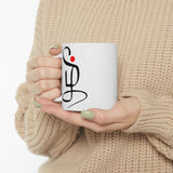 Minimal Tamil Aesthetic Coffee Mug Modern Calligraphy Symbol Design Spiritual Zen Style Ceramic Coffee Mug Gift