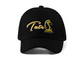 Tate Chess Knight Embroidery Baseball Cap Gold Typography Black Adjustable Cotton Dad Hat Streetwear Unisex Cap