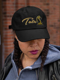 Tate Chess Knight Embroidery Baseball Cap Gold Typography Black Adjustable Cotton Dad Hat Streetwear Unisex Cap